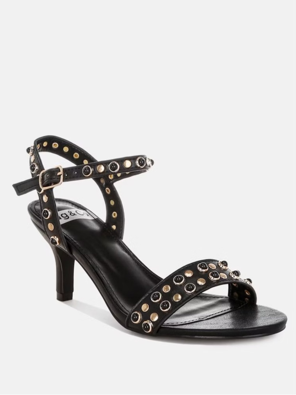 🫶🏻 NWT 🫶🏻 Rag & Co Nidara Studded Real Leather Kitten Heel - Picture 2 of 4
